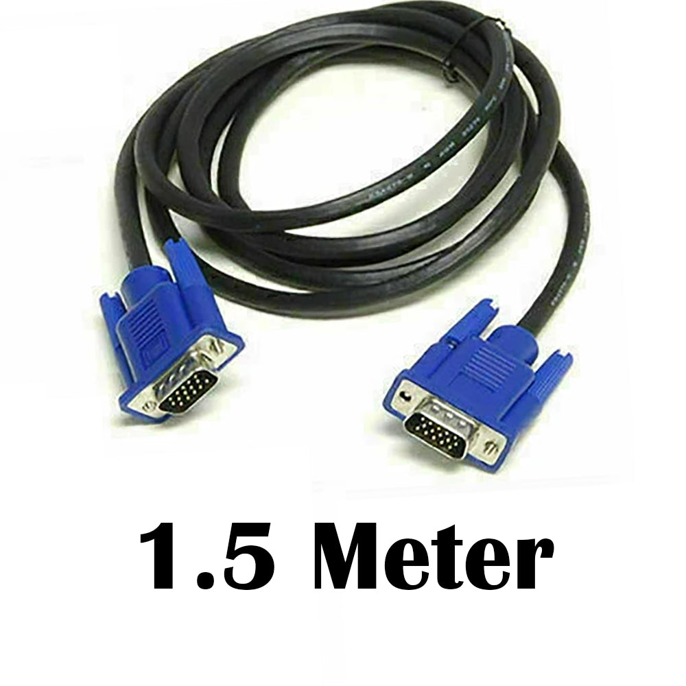1.5m-3m VGA Cable 15 Pin Male to Male PC Monitor TV LCD HD SVGA Lead Wire Cord