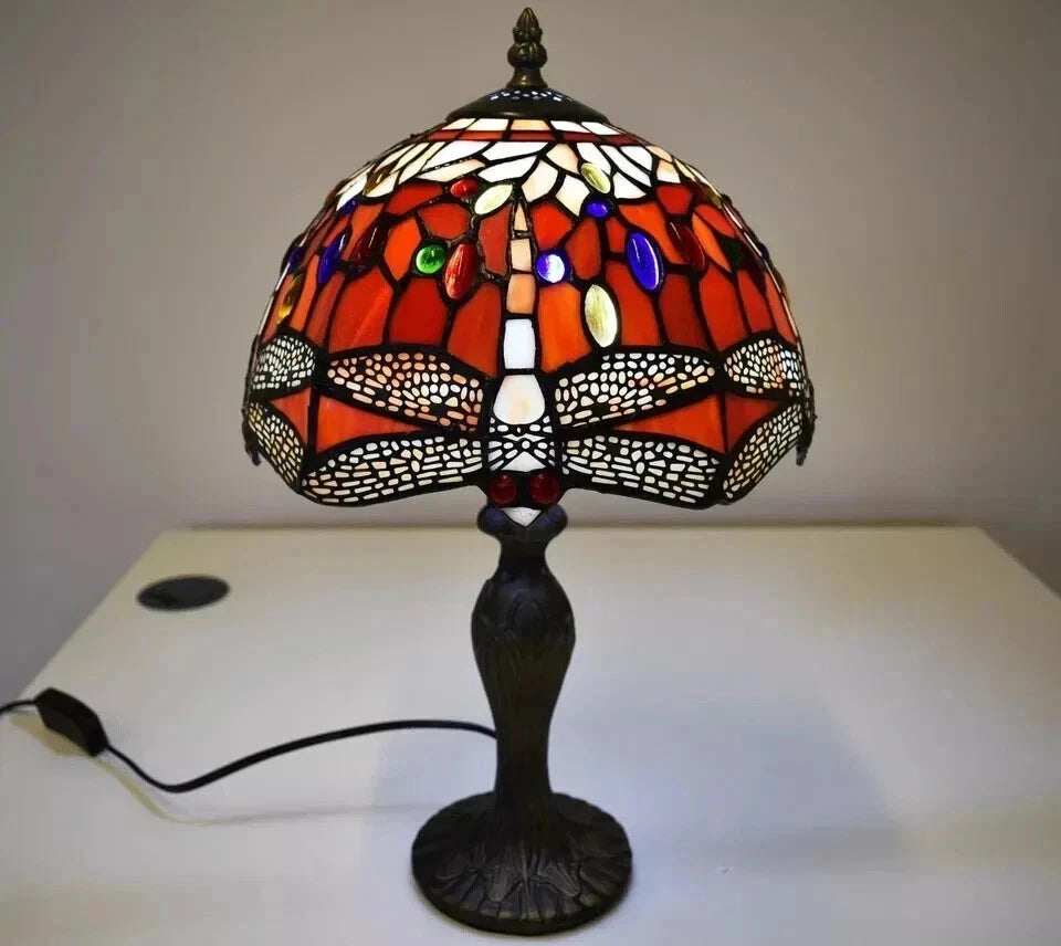 Tiffany Style Table Lamp Handcrafted Art Stained Glass Bedside Lamps Desk Light