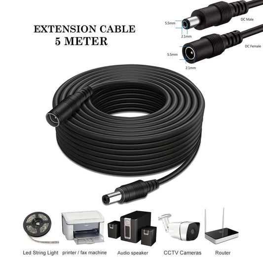 3M/5M/10M DC Power Supply Extension Cable 5V 9V 12V for CCTV Camera