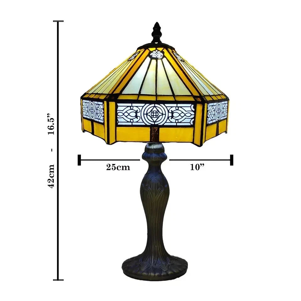 Tiffany Style Table Lamp Stained Glass Handcrafted Art Desk Light Bedside Lamps