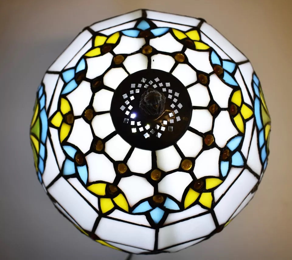 MaxSell Tiffany Style Table Lamp, Handcrafted, 10 inch Bedside Light, Desk Lamp, Stained Glass (TFTL-1012)