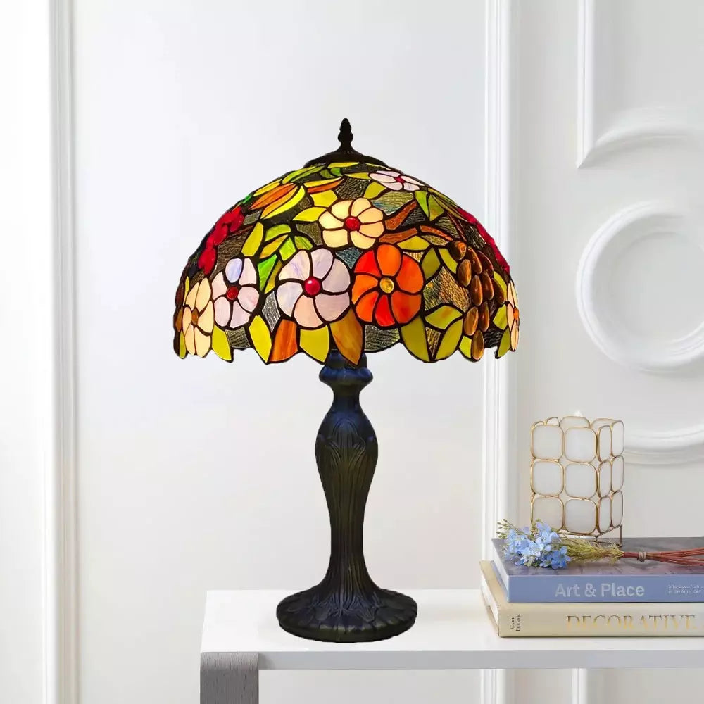 Tiffany Style 16-Inch Stained Glass Shade Table Lamp for Living Room/Bedroom UK