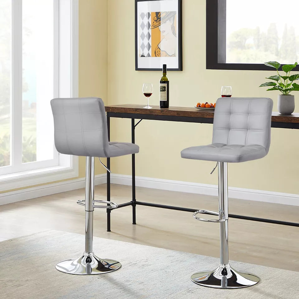 White Bar Stools Gas Lift Swivel Stool Pub Club Cafe Breakfast Chair