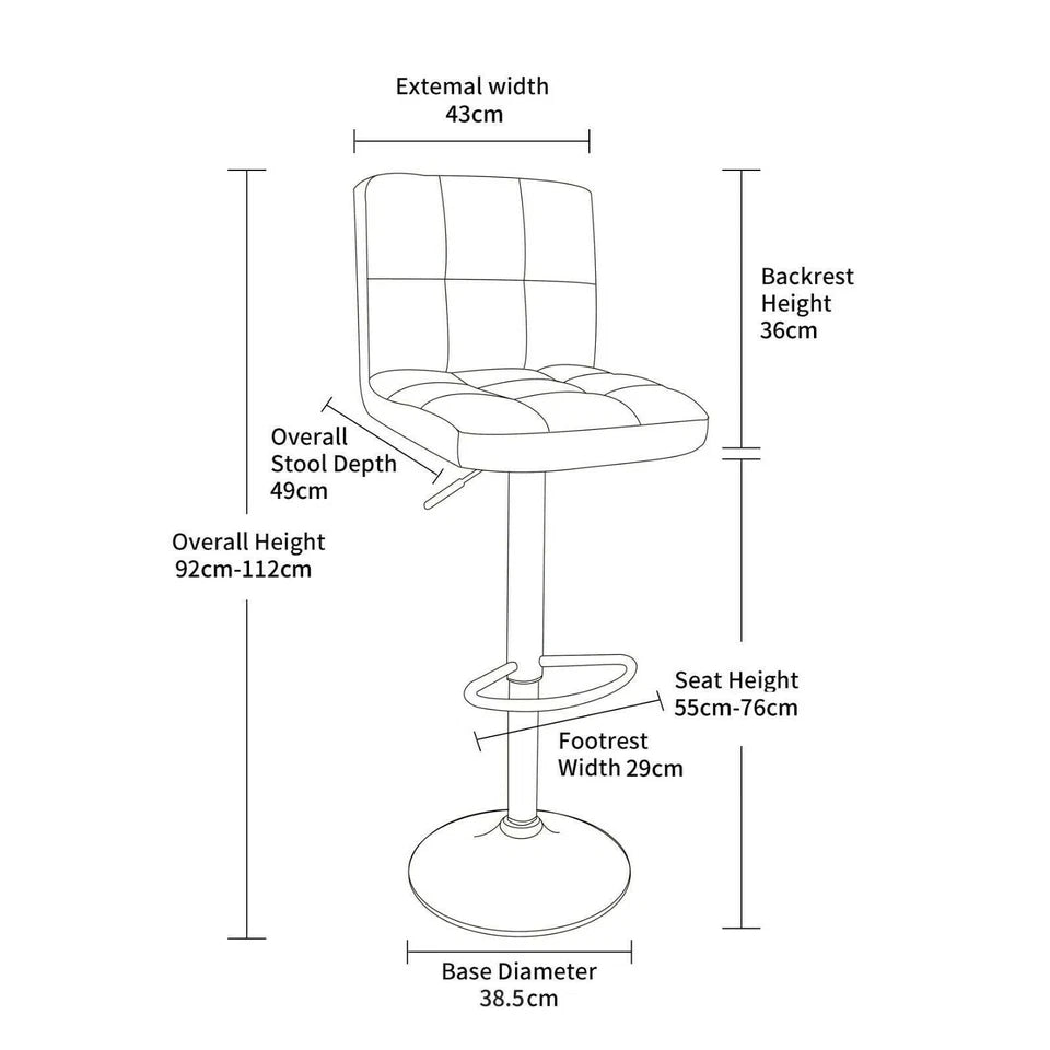 Bar Stools Gas Lift Swivel Stool Pub Club Cafe Breakfast Chair Faux Leather