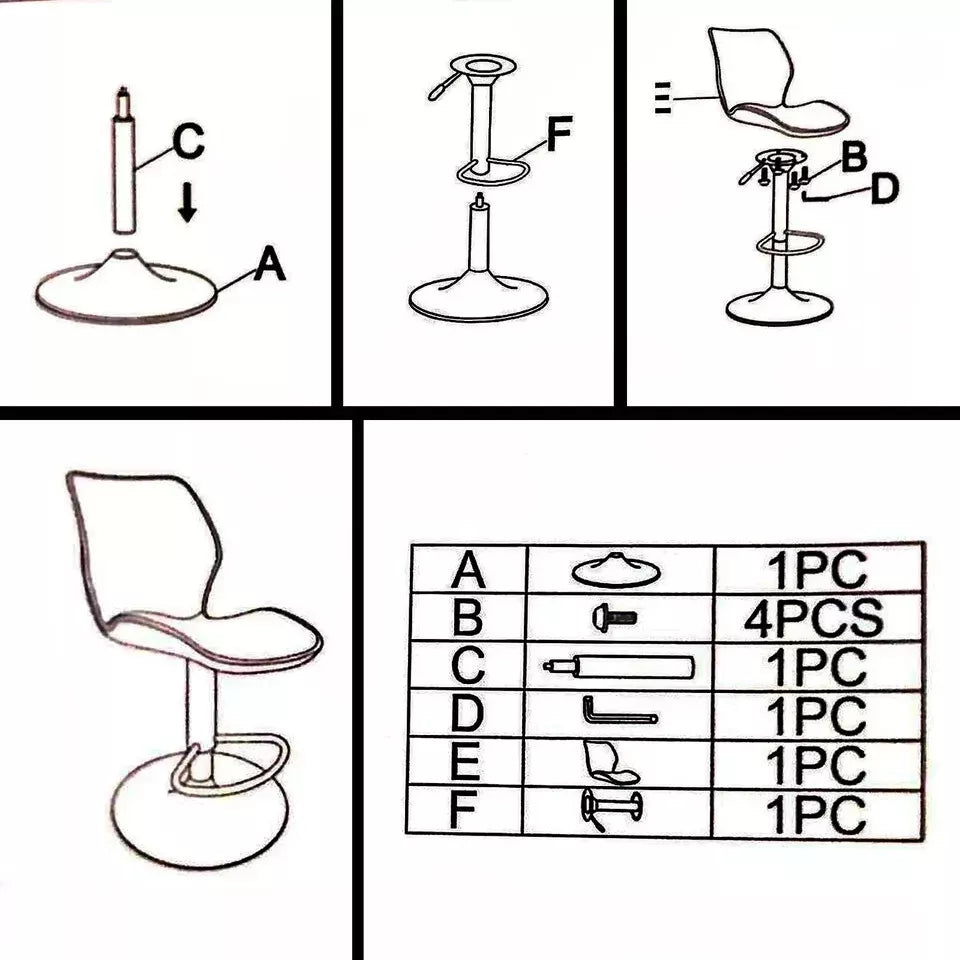 Bar Stool Swivel Gas Lift Backrest Chairs Fashion Decoration Dining Chair UK