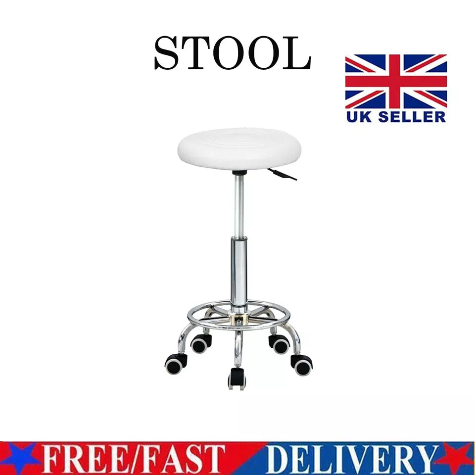 Adjustable Height Kitchen Stool And Breakfast Bar Faux Leather Swivel Chair UK