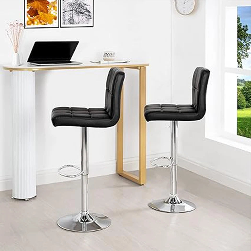Bar Stools Gas Lift Swivel Stool Pub Club Cafe Breakfast Chair Faux Leather