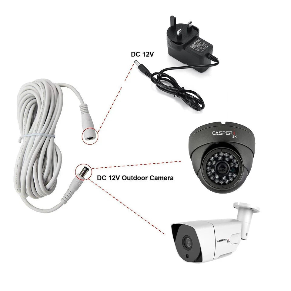 3M/5M/10M DC Power Supply Extension Cable 5V 9V 12V for CCTV Camera