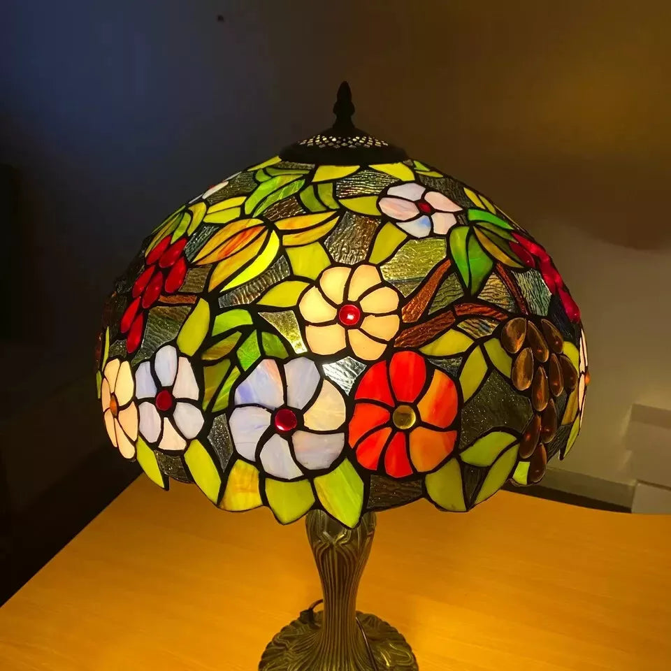 Tiffany Style 16-Inch Stained Glass Shade Table Lamp for Living Room/Bedroom UK