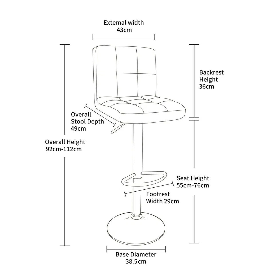 White Bar Stools Gas Lift Swivel Stool Pub Club Cafe Breakfast Chair