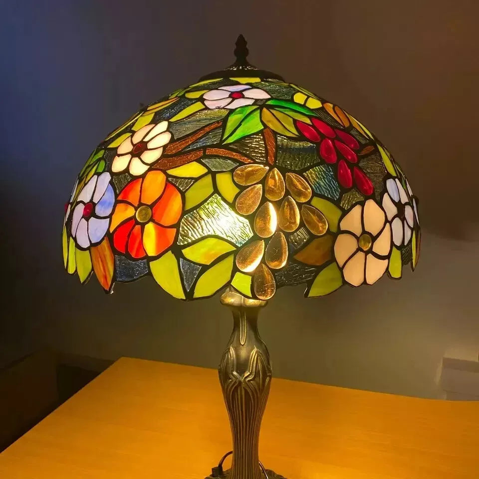 Tiffany Style 16-Inch Stained Glass Shade Table Lamp for Living Room/Bedroom UK