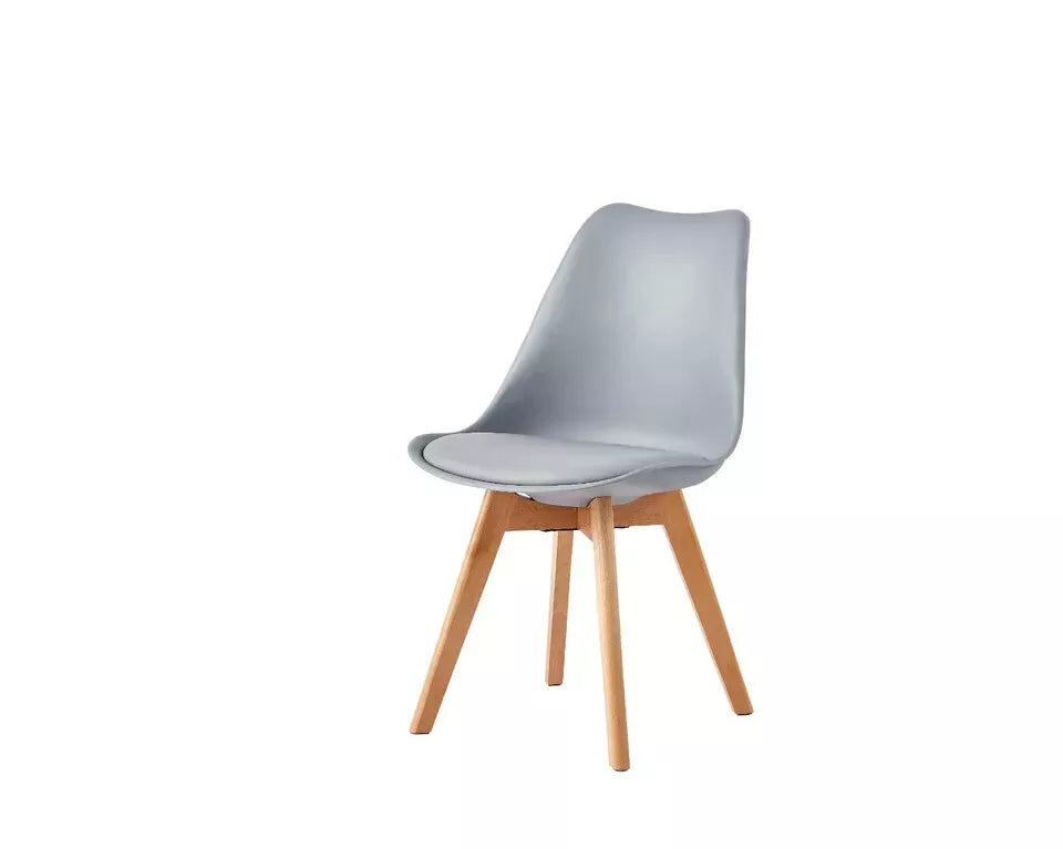 Tulip Dining Chair with Solid Wood Legs and Padded Comfortable Seat (UK)