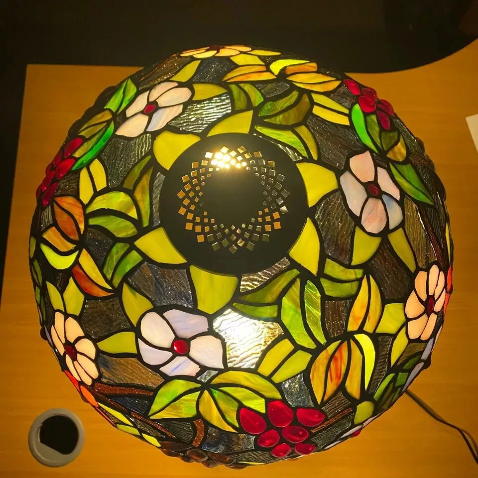 Tiffany Style 16-Inch Stained Glass Shade Table Lamp for Living Room/Bedroom UK