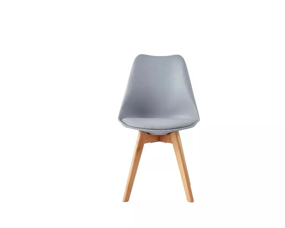 Tulip Dining Chair with Solid Wood Legs and Padded Comfortable Seat (UK)