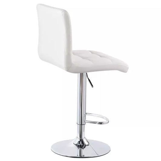 White Bar Stools Gas Lift Swivel Stool Pub Club Cafe Breakfast Chair