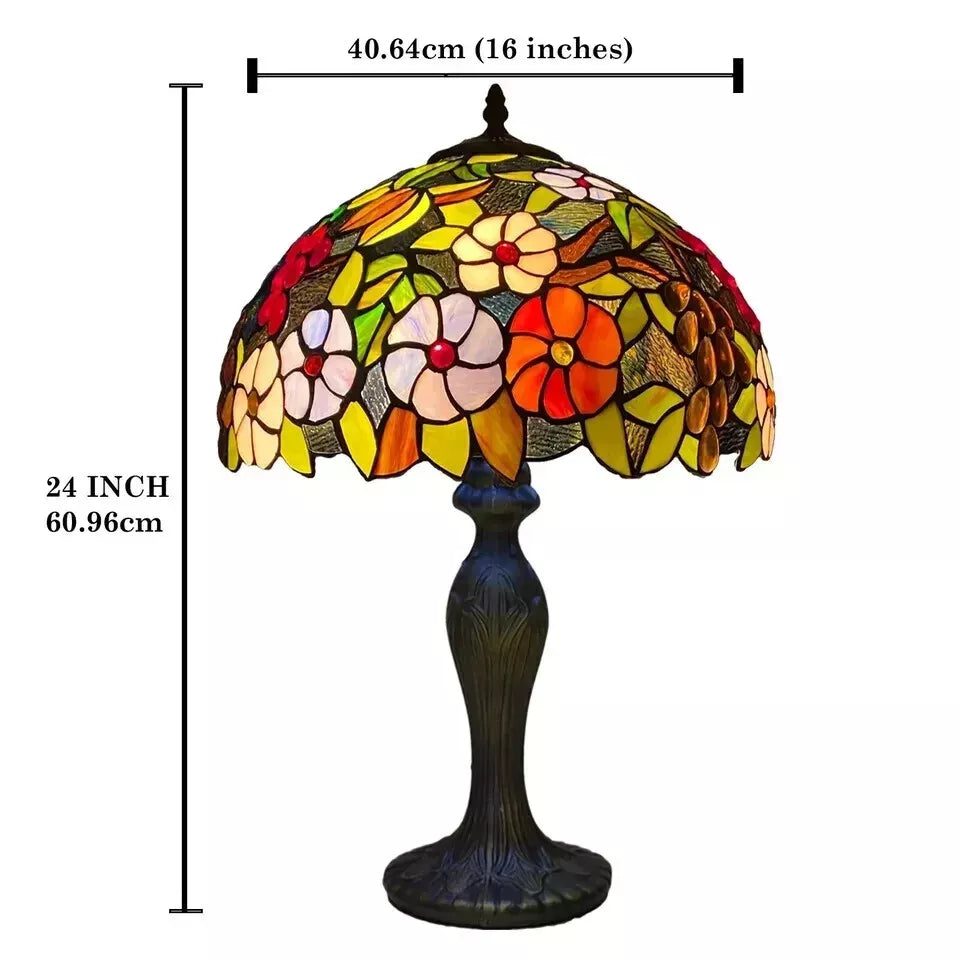 Tiffany Style 16-Inch Stained Glass Shade Table Lamp for Living Room/Bedroom UK