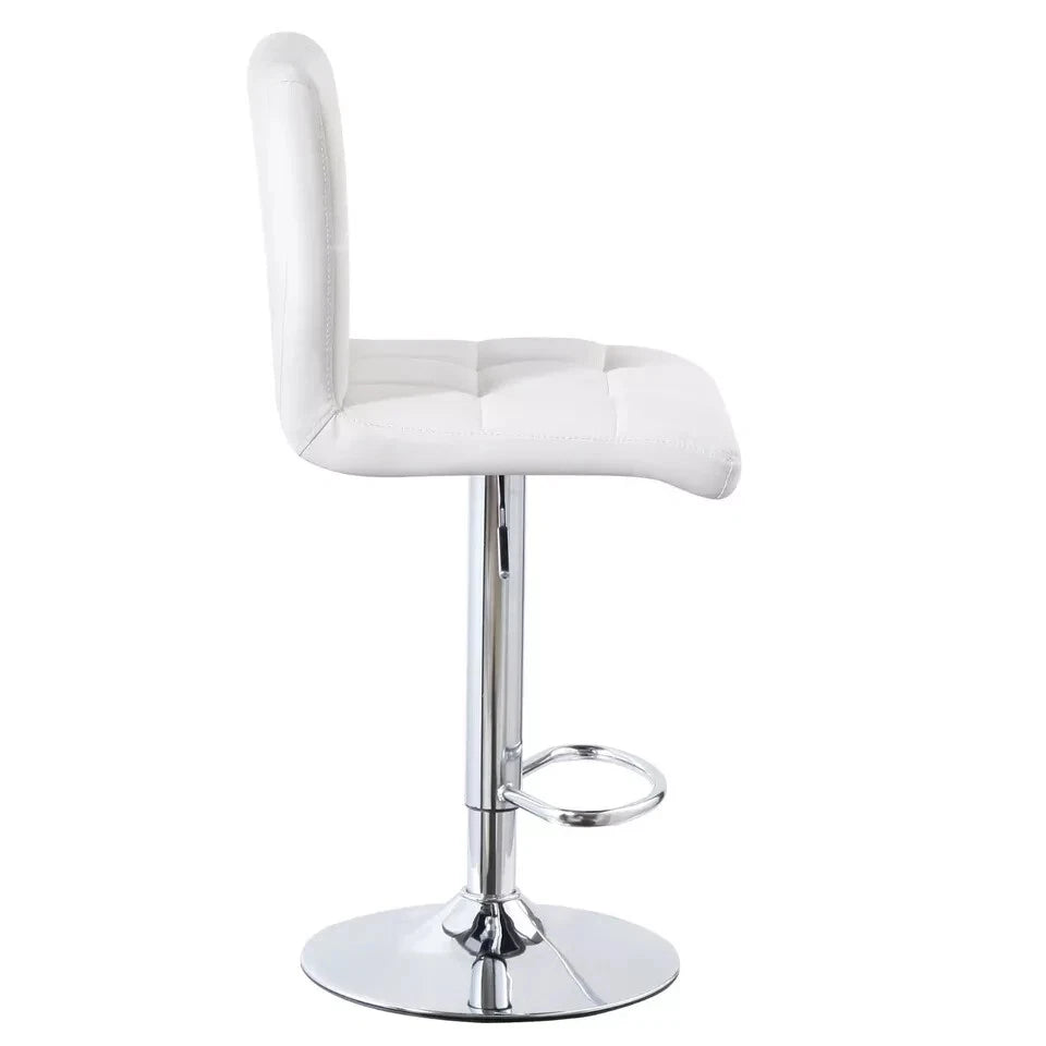 White Bar Stools Gas Lift Swivel Stool Pub Club Cafe Breakfast Chair