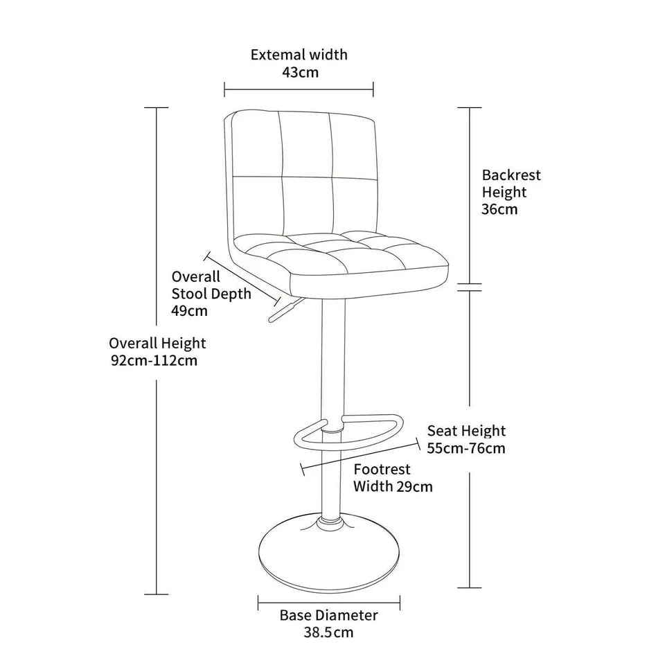 Bar Stools Gas Lift Swivel Stool Pub Club Cafe Breakfast Chai