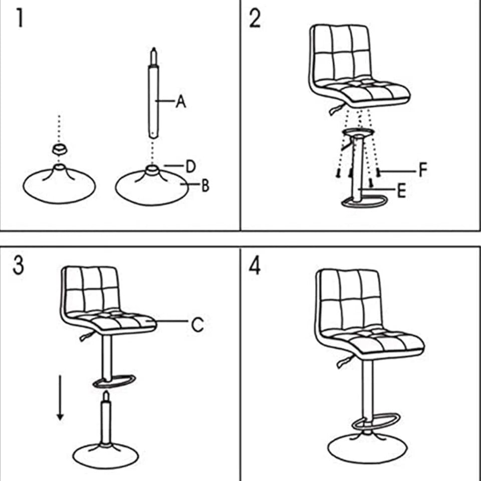 Bar Stools Gas Lift Swivel Stool Pub Club Cafe Breakfast Chair Faux Leather