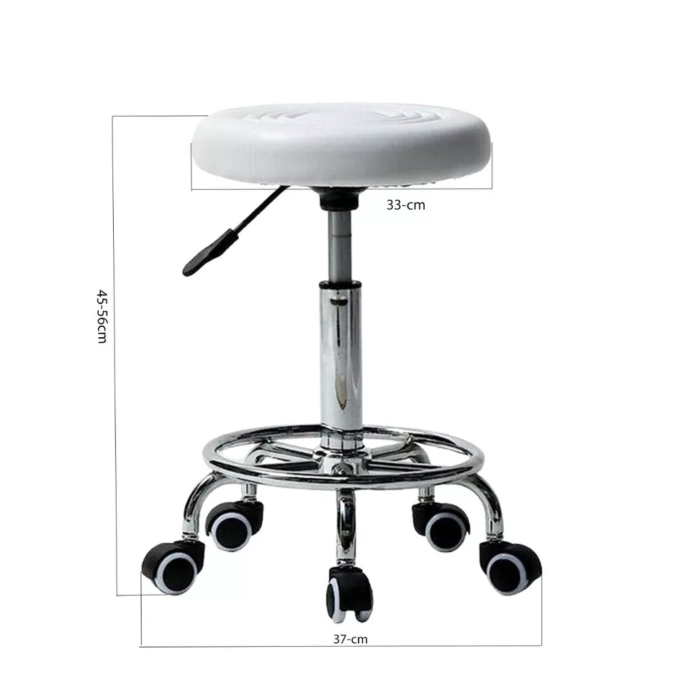 Adjustable Height Kitchen Stool And Breakfast Bar Faux Leather Swivel Chair UK