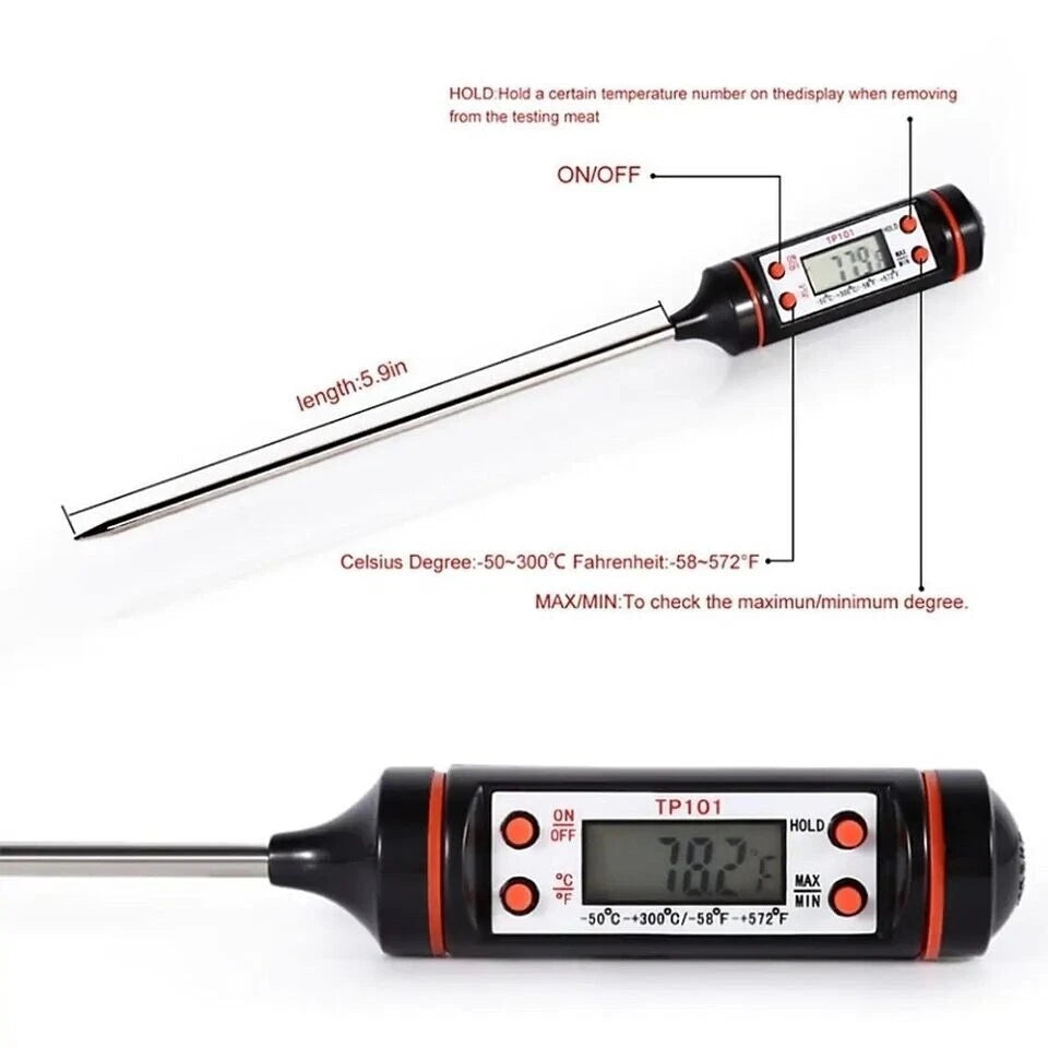 Digital Food Thermometer Probe Cooking Meat Kitchen Temperature