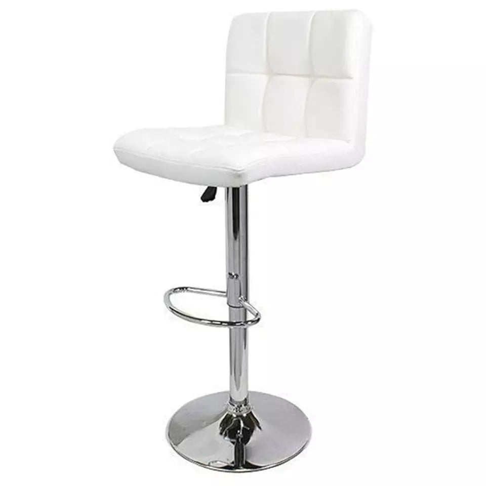 White Bar Stools Gas Lift Swivel Stool Pub Club Cafe Breakfast Chair