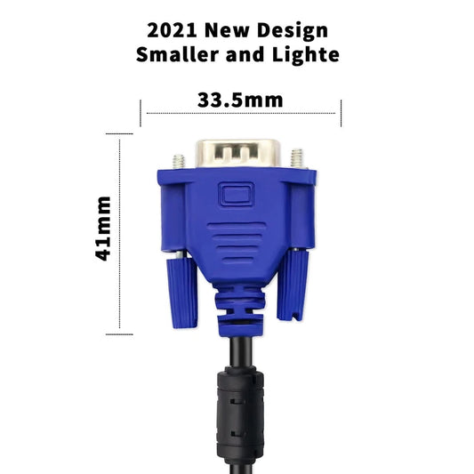 2 Pack VGA to VGA Cable 10FT(3M) HD15 Male to Male 1080p for PC Monitor TV UK