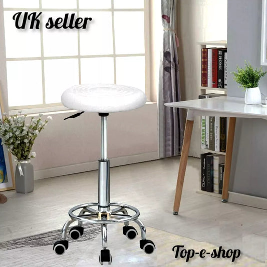 Adjustable Height Kitchen Stool And Breakfast Bar Faux Leather Swivel Chair UK