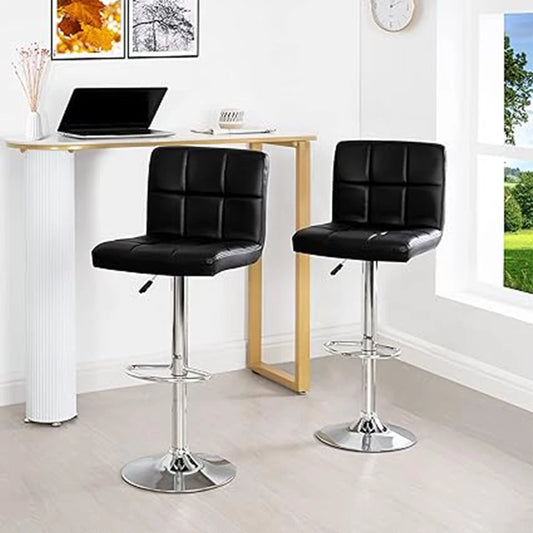 Bar Stools Gas Lift Swivel Stool Pub Club Cafe Breakfast Chair Faux Leather