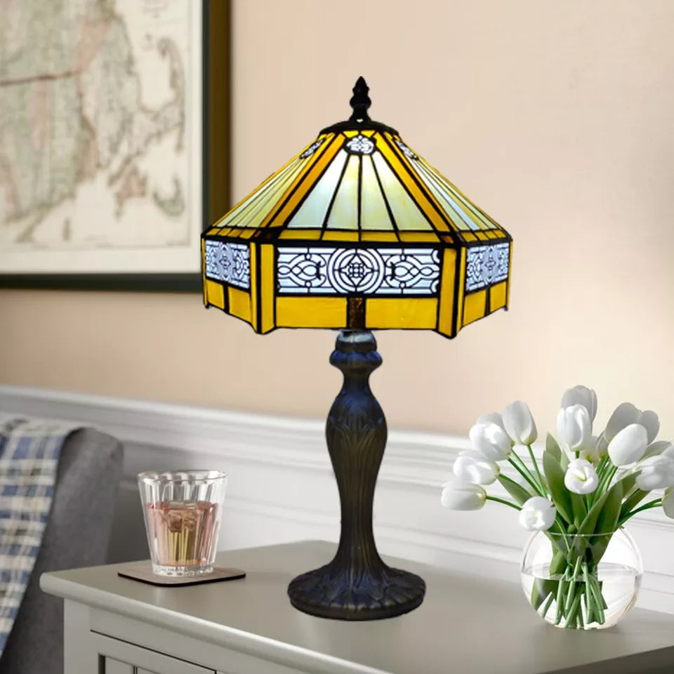 Tiffany Style Table Lamp Stained Glass Handcrafted Art Desk Light Bedside Lamps