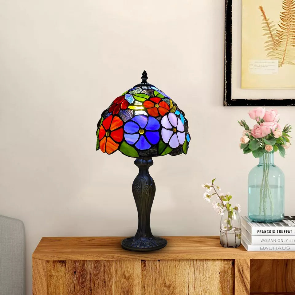 Tiffany Style Table Lamp Stained Glass Handcrafted Art Desk Light Bedside Lamps