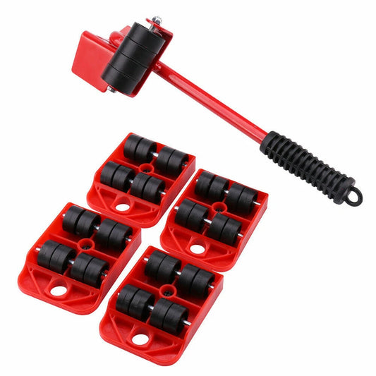 Heavy Furniture Lifter Shifter Remover Roller Wheels Moving Mover Tools Kit Set