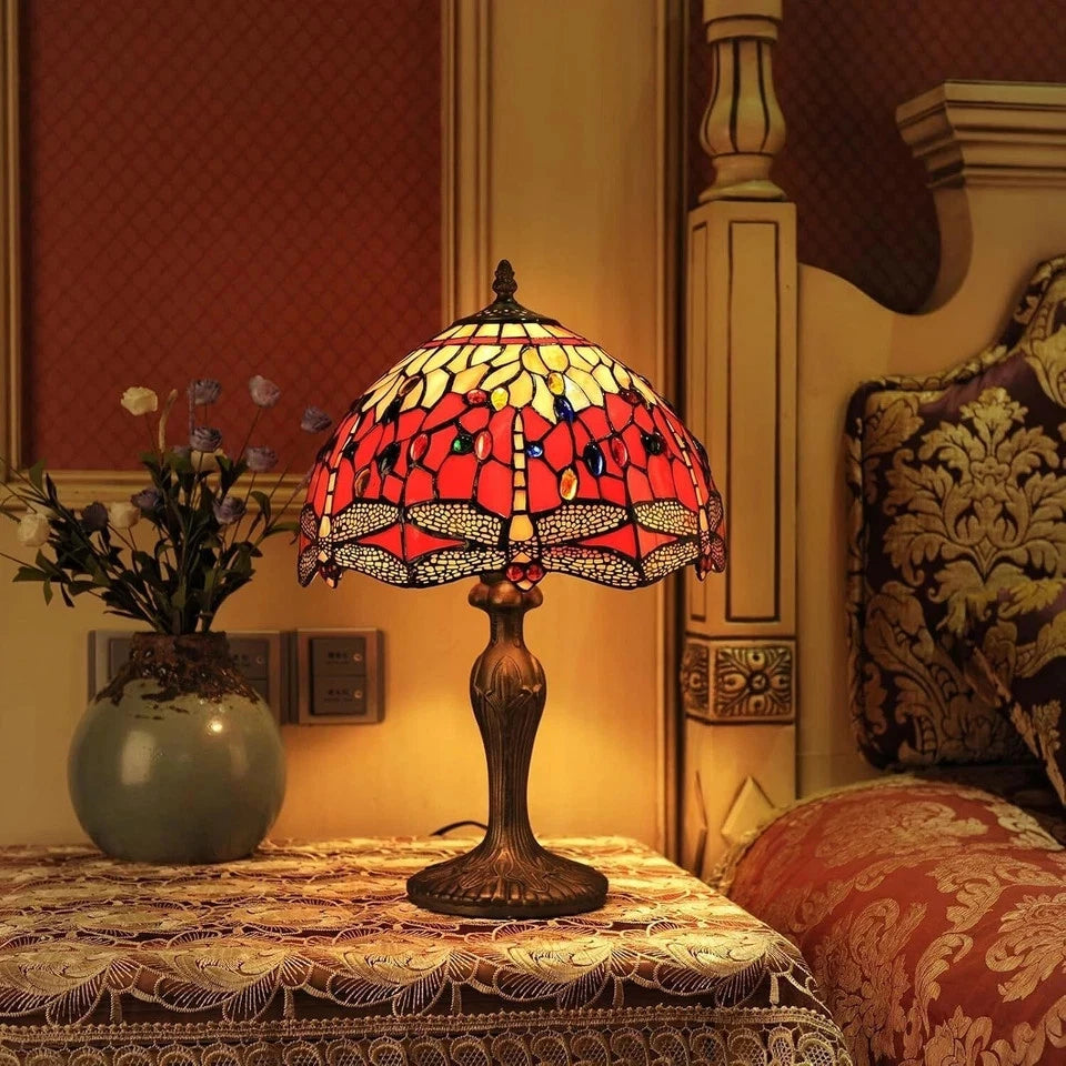 Tiffany Style Table Lamp Handcrafted Art Stained Glass Bedside Lamps Desk Light