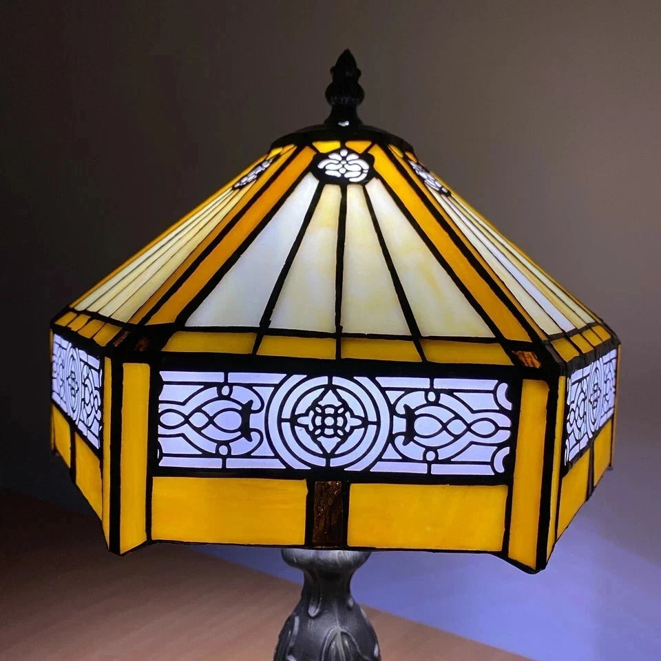 Tiffany Style Table Lamp Stained Glass Handcrafted Art Desk Light Bedside Lamps