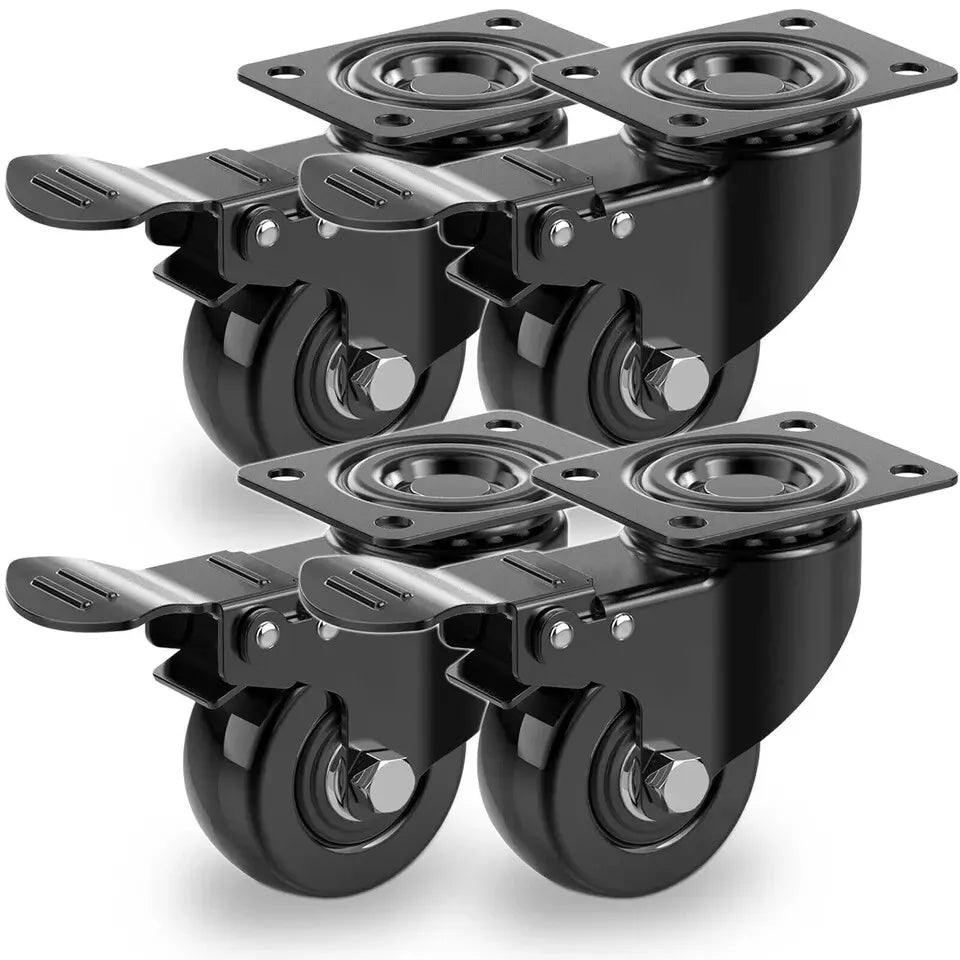 4 X Heavy Duty 50mm Swivel Castor Wheels Trolley Furniture Casters PU 200kg