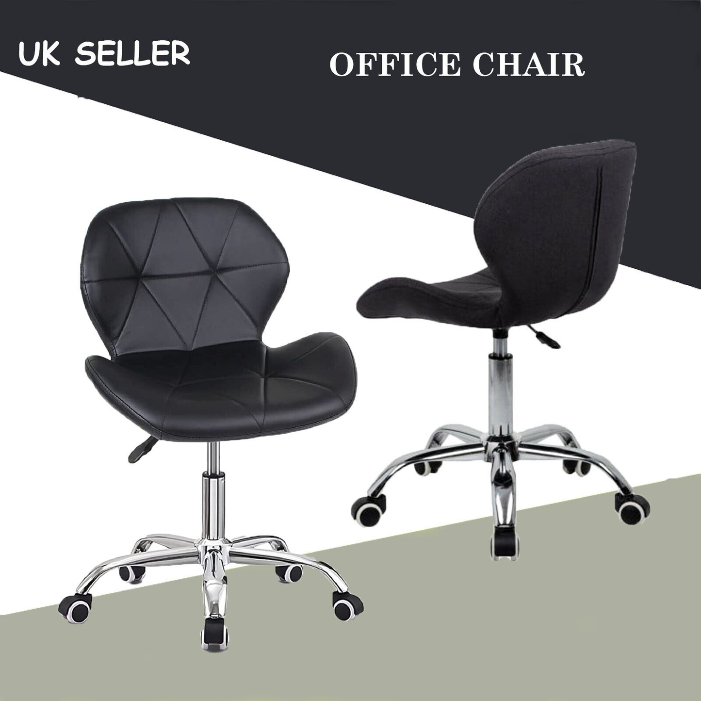 Modern Computer Desk Chair Faux Leather Office Chairs Lift Swivel Cushioned Seat