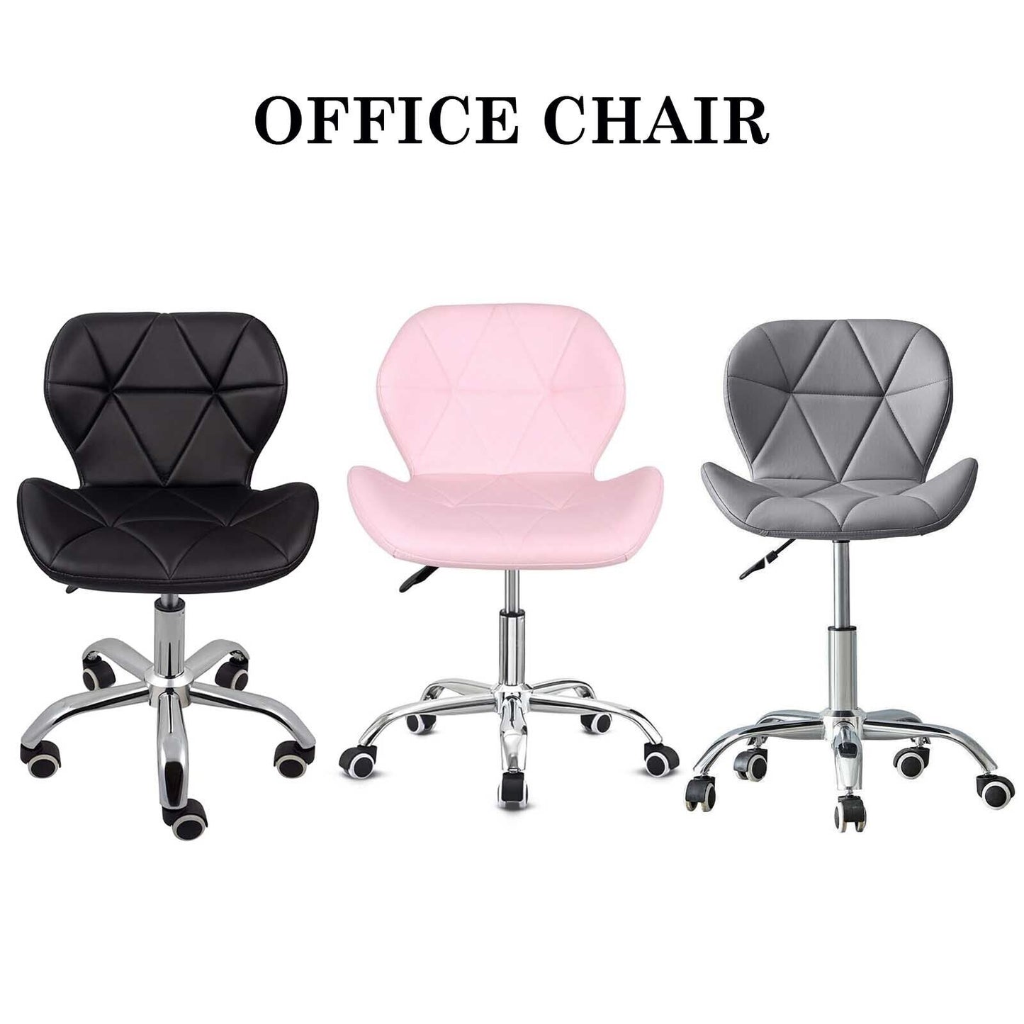 Modern Computer Desk Chair Faux Leather Office Chairs Lift Swivel Cushioned Seat