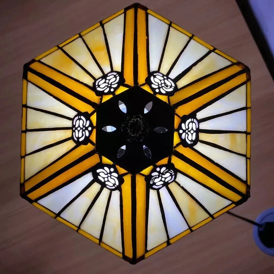 Tiffany Style Table Lamp Stained Glass Handcrafted Art Desk Light Bedside Lamps