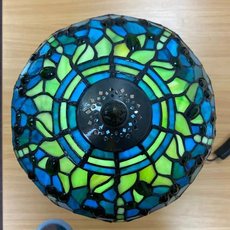 TIFFANY HANDCRAFTED GLASS TABLE LAMP SIZE 10'' INCH WIDE (Ideal Gift)