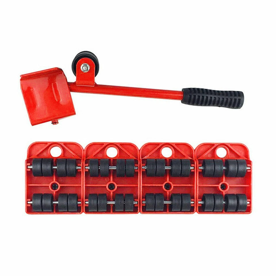 Heavy Furniture Lifter Shifter Remover Roller Wheels Moving Mover Tools Kit Set
