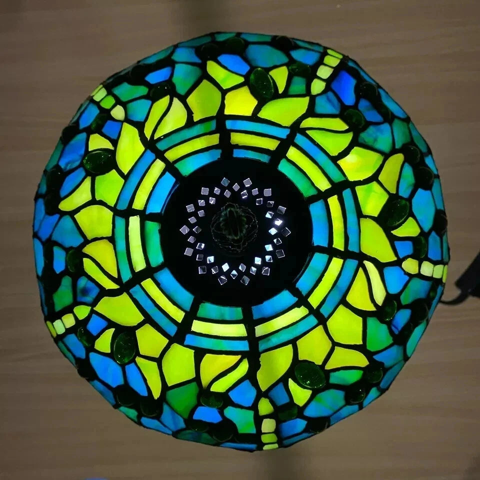TIFFANY HANDCRAFTED GLASS TABLE LAMP SIZE 10'' INCH WIDE (Ideal Gift)
