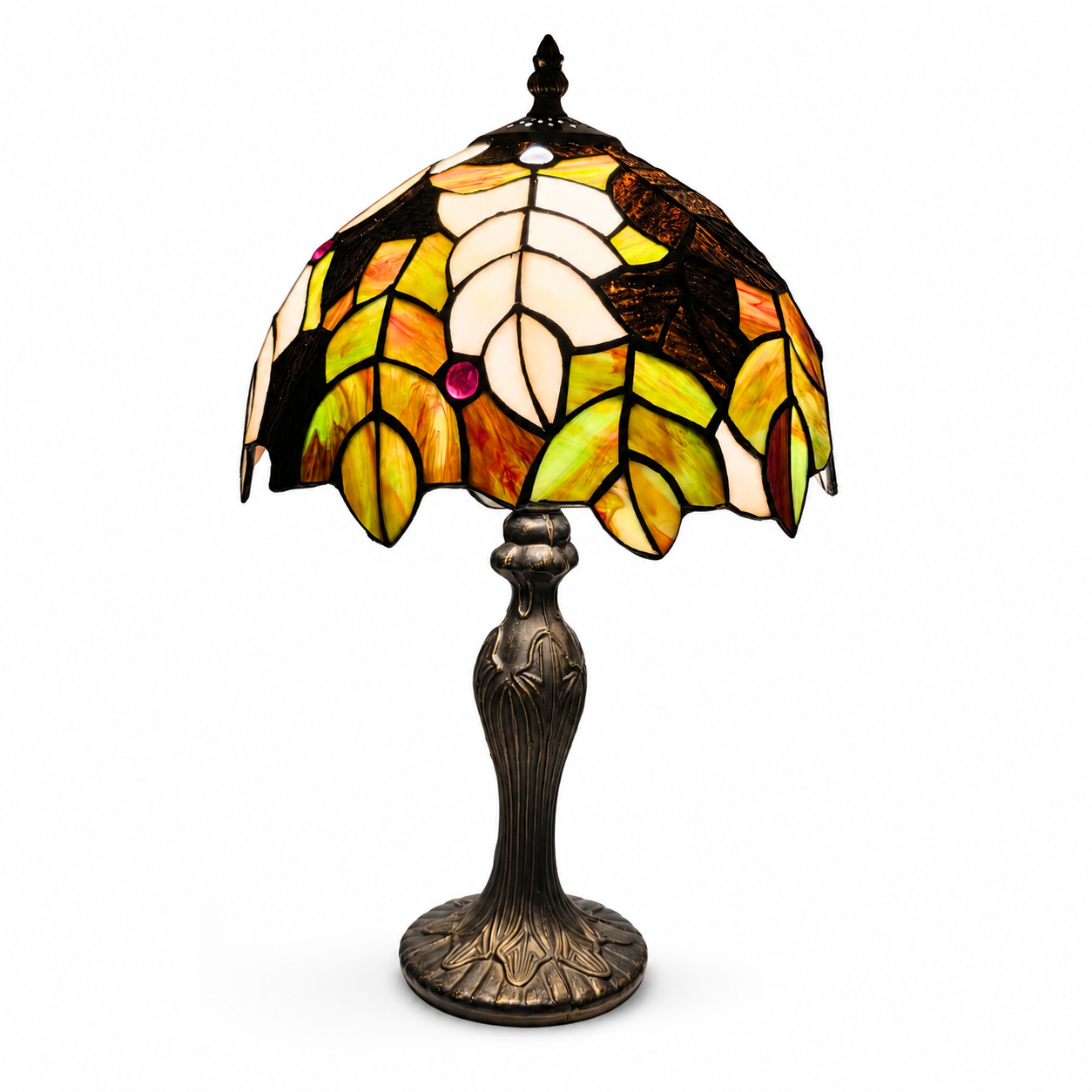 Tiffany Style Table Lamp 10" Stained Glass Handcrafted Bedside Light Desk Lamp