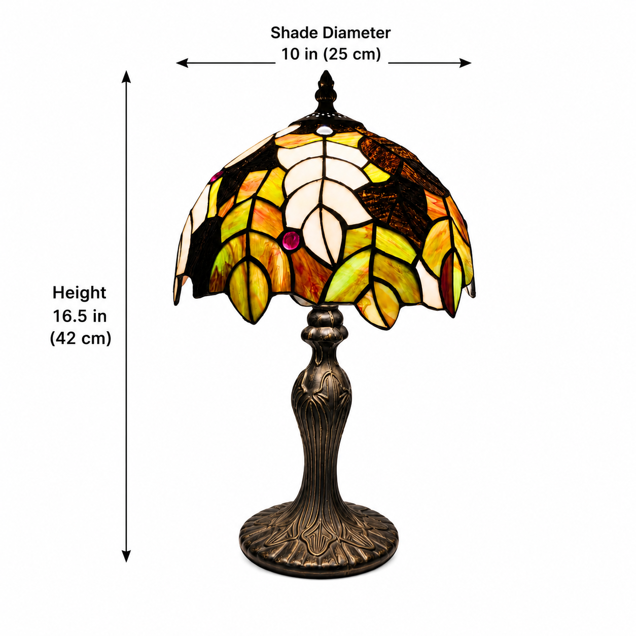 Tiffany Style Table Lamp 10" Stained Glass Handcrafted Bedside Light Desk Lamp