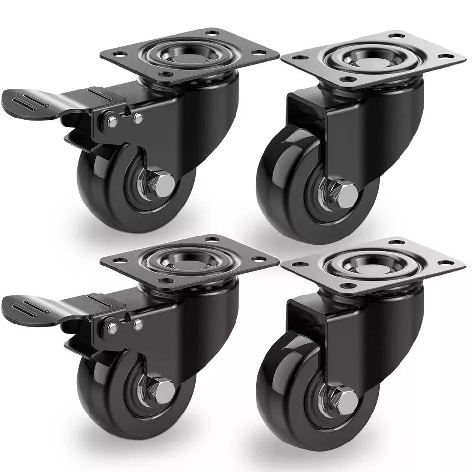 4 X Heavy Duty 50mm Swivel Castor Wheels Trolley Furniture Casters PU 200kg