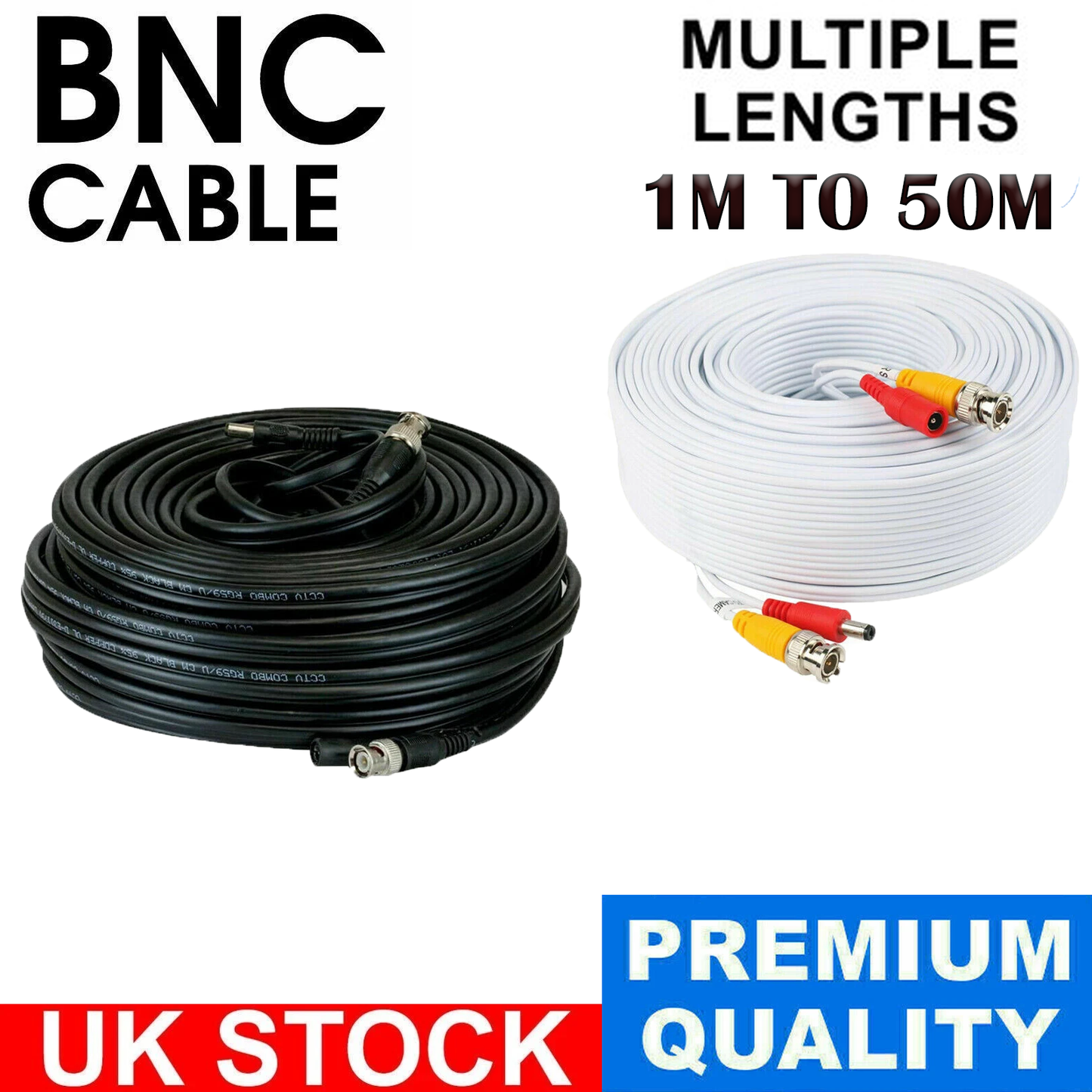 HD BNC DC Power Lead CCTV Security Camera Extension Cable