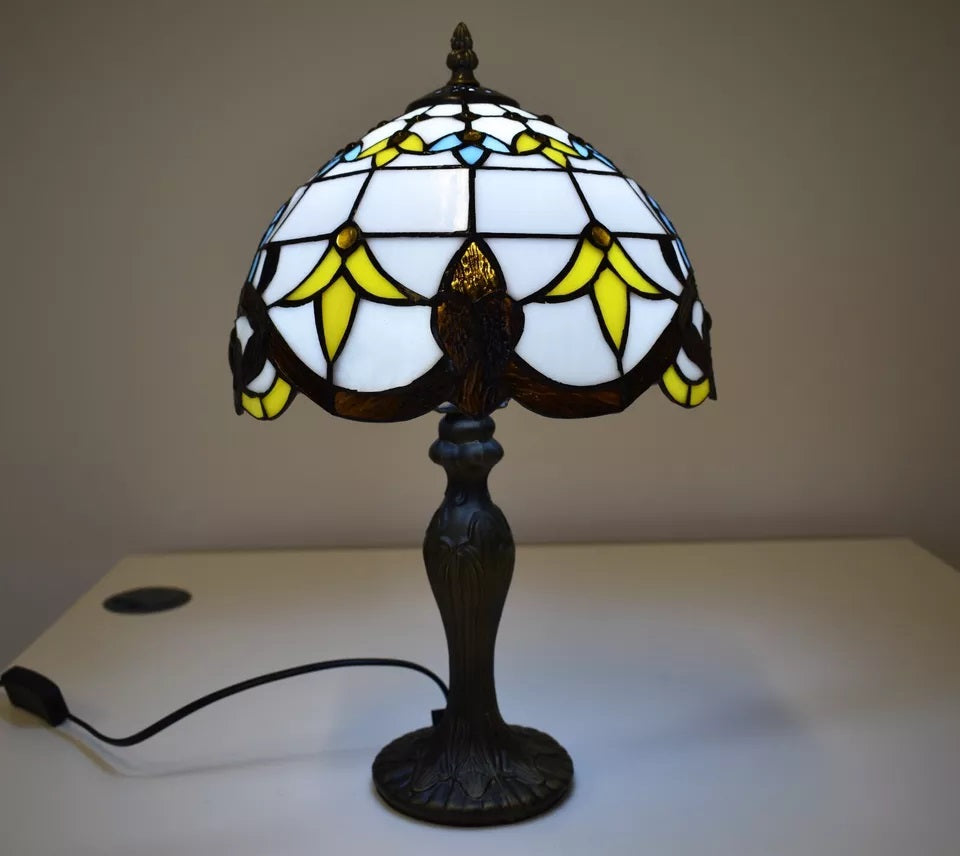 MaxSell Tiffany Style Table Lamp, Handcrafted, 10 inch Bedside Light, Desk Lamp, Stained Glass (TFTL-1012)