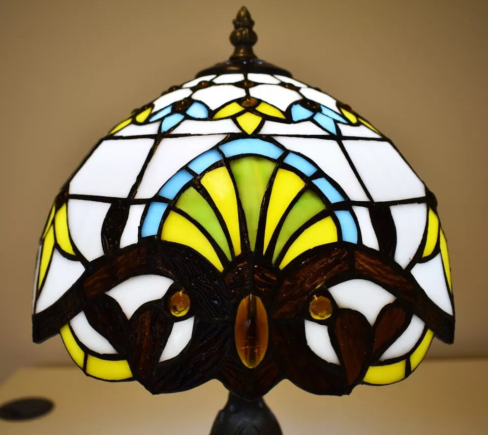 MaxSell Tiffany Style Table Lamp, Handcrafted, 10 inch Bedside Light, Desk Lamp, Stained Glass (TFTL-1012)