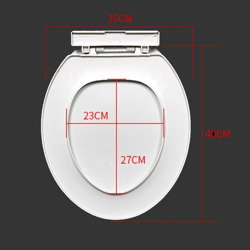 LUXURY WHITE OVAL BATHROOM TOILET SEAT NEW PLASTIC WITH BOTTOM FIXING HINGES UK