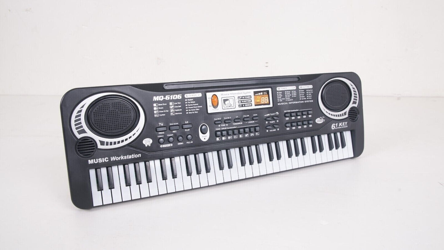 61 Keys Electric Keyboard Kids Piano Digital Music Instrument include Microphone