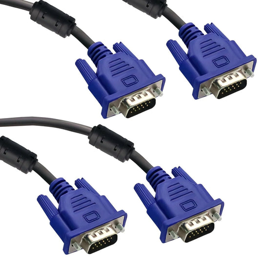 2 Pack VGA to VGA Cable 10FT(3M) HD15 Male to Male 1080p for PC Monitor TV UK